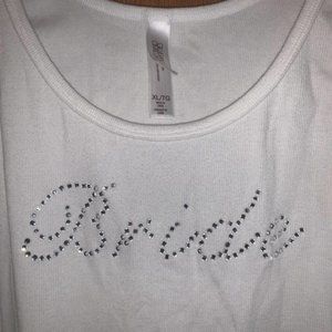 Bride Rhinestone White XL Tank Top